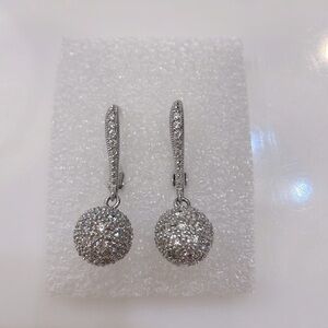 Espo Joseph Esposito Sterling Silver & CZ Ball Earrings—Gorgeous!! New Condition